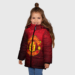Куртка зимняя для девочки Манчестер Юнайтед, цвет: 3D-светло-серый — фото 2