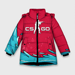 Куртка зимняя для девочки CS:GO Water Elemental, цвет: 3D-черный