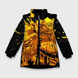 Куртка зимняя для девочки Dark Souls: Gold Knight, цвет: 3D-черный