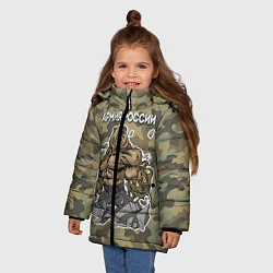 Куртка зимняя для девочки Армия России: ярость медведя, цвет: 3D-черный — фото 2