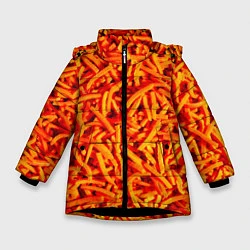 Куртка зимняя для девочки Морковь, цвет: 3D-черный