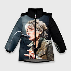Куртка зимняя для девочки Земфира поет, цвет: 3D-светло-серый