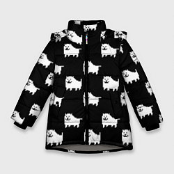 Куртка зимняя для девочки Undertale Annoying dog, цвет: 3D-светло-серый