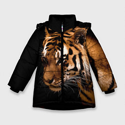 Куртка зимняя для девочки Тигрица, цвет: 3D-черный