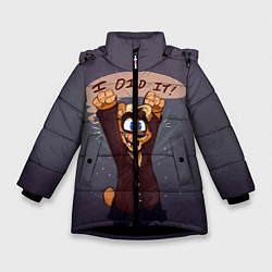 Куртка зимняя для девочки Five Nights: I Did It, цвет: 3D-черный