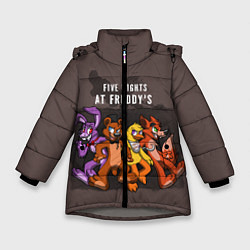 Куртка зимняя для девочки Five Nights At Freddy's, цвет: 3D-светло-серый