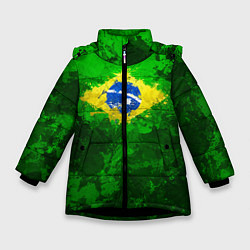 Куртка зимняя для девочки Бразилия, цвет: 3D-черный