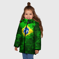 Куртка зимняя для девочки Бразилия, цвет: 3D-черный — фото 2
