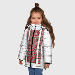 Куртка зимняя для девочки Вышивка 13, цвет: 3D-черный — фото 2