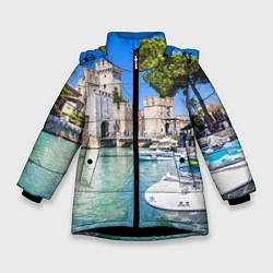 Куртка зимняя для девочки Италия, цвет: 3D-черный
