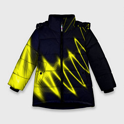 Куртка зимняя для девочки Молния, цвет: 3D-черный