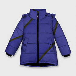 Куртка зимняя для девочки Линии, цвет: 3D-черный