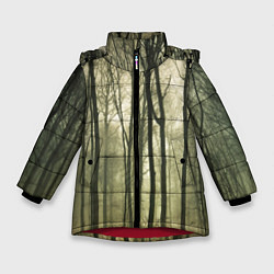 Куртка зимняя для девочки Чарующий лес, цвет: 3D-красный