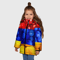 Куртка зимняя для девочки Флаг Армении, цвет: 3D-красный — фото 2