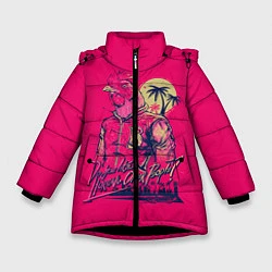Куртка зимняя для девочки Hooking Over People?, цвет: 3D-черный