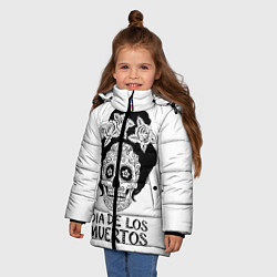 Куртка зимняя для девочки День мертвецов, цвет: 3D-черный — фото 2