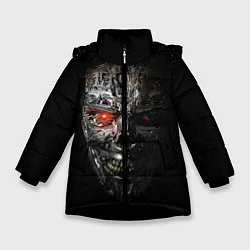Куртка зимняя для девочки Terminator Skull, цвет: 3D-черный