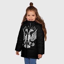 Куртка зимняя для девочки Двуглавый орел, цвет: 3D-черный — фото 2