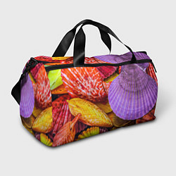 Сумки спортивные Разноцветные ракушки multicolored seashells, цвет: 3D-принт