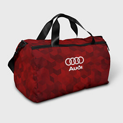 Сумки спортивные Ауди, Audi Красный фон, цвет: 3D-принт