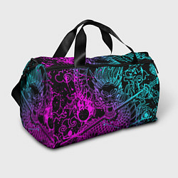 Сумки спортивные НЕОНОВЫЕ ДРАКОНЫ NEON DRAGON БРЫЗГИ КРАСОК, цвет: 3D-принт