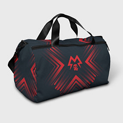 Спортивная сумка Красный Символ Metro Exodus на темном фоне со стре