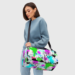 Сумки спортивные Неоновые разноцветные пятна и брызги красок, цвет: 3D-принт — фото 2