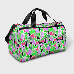 Сумки спортивные Abstract pattern green pink spots, цвет: 3D-принт