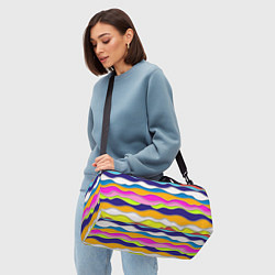 Сумки спортивные Разноцветные волны Летний паттерн, цвет: 3D-принт — фото 2