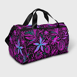 Сумки спортивные Purple flowers pattern, цвет: 3D-принт