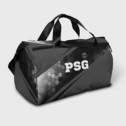 Сумки спортивные PSG sport на темном фоне: символ сверху, цвет: 3D-принт