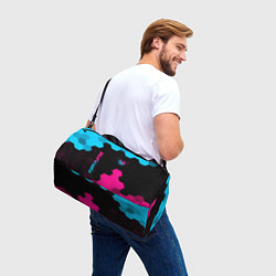 Сумки спортивные Poppy Playtime - neon gradient: символ и надпись в, цвет: 3D-принт — фото 2