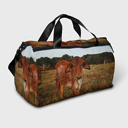 Сумки спортивные Коровка на поле, цвет: 3D-принт