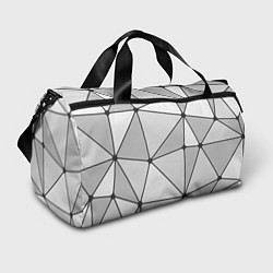 Сумки спортивные Геометрические линии на сером фоне, цвет: 3D-принт