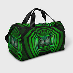 Сумки спортивные Зелёный туннель - оптическая иллюзия, цвет: 3D-принт