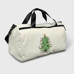 Сумки спортивные Новогодняя нарядная елочка, цвет: 3D-принт