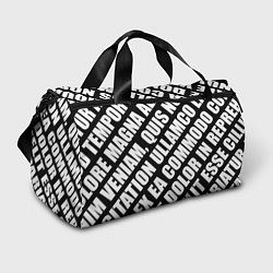 Сумки спортивные Крупный рубленый текст Lorem Ipsum каллиграфия на, цвет: 3D-принт