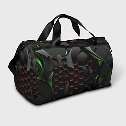 Сумки спортивные Красные изогнутые соты, цвет: 3D-принт