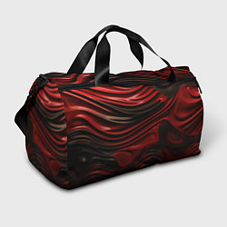 Сумки спортивные Кожаная красная и черная текстура, цвет: 3D-принт