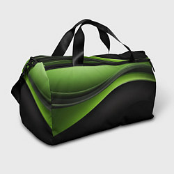 Сумки спортивные Black green abstract, цвет: 3D-принт