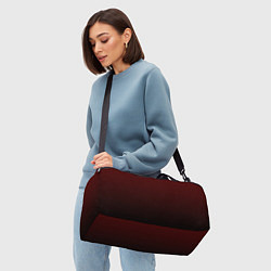 Сумки спортивные Градиент бордово-чёрный, цвет: 3D-принт — фото 2