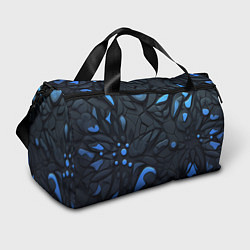 Сумки спортивные Blue black abstract texture, цвет: 3D-принт