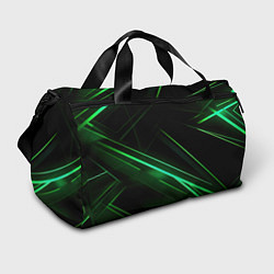 Спортивная сумка Green lines black backgrouns