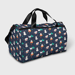 Сумки спортивные Pattern with new years cats, цвет: 3D-принт