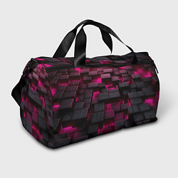 Спортивная сумка Фиолетовые и черные камни