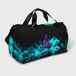 Сумки спортивные Assassins Creed flame neon, цвет: 3D-принт