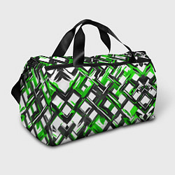 Сумки спортивные Зелёные и чёрные мазки, цвет: 3D-принт