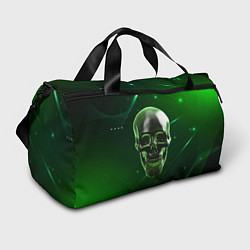 Сумки спортивные Череп на зеленом фоне, цвет: 3D-принт