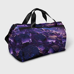 Сумки спортивные Фиолетовые неоновые камни со светом, цвет: 3D-принт