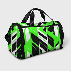 Сумки спортивные Black and green stripes on a white background, цвет: 3D-принт